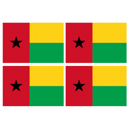 Drapeau Guinée Bissau (4 stickers 9.5x6.3cm) - Autocollant(sticker)