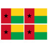 Drapeau Guinée Bissau (4 stickers 9.5x6.3cm) - Autocollant(sticker)