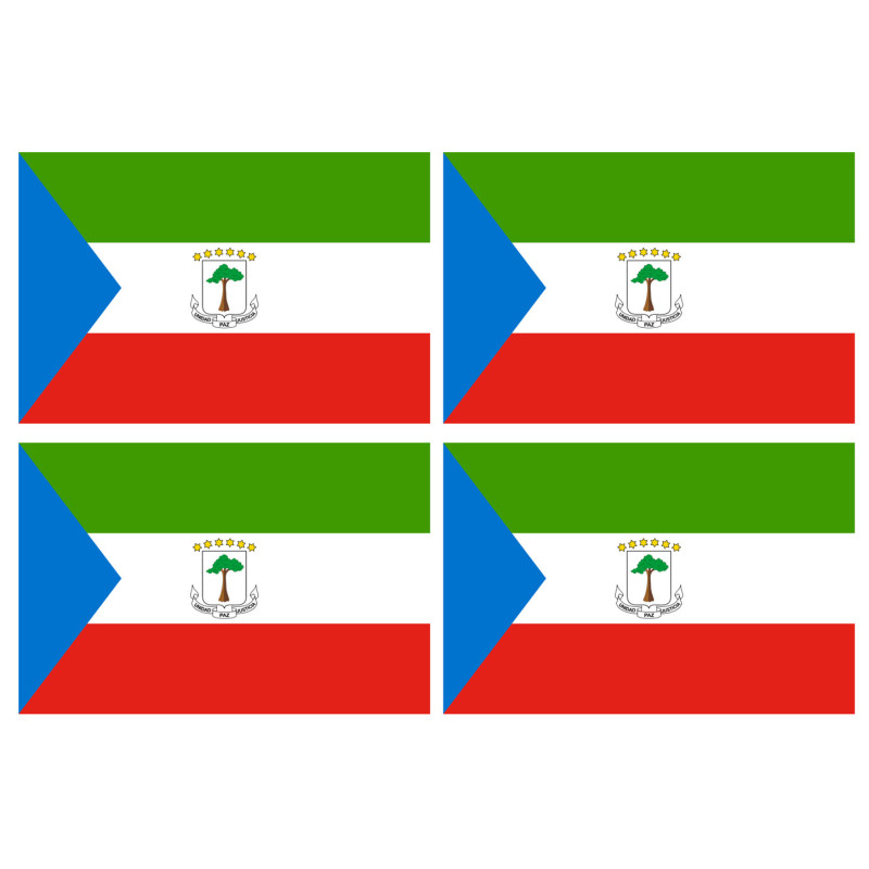 Drapeau Guinée équatoriale (4 stickers 9.5x6.3cm) - Sticker/autocoll