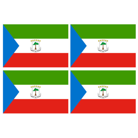 Drapeau Guinée équatoriale (4 stickers 9.5x6.3cm) - Sticker/autocoll