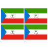 Drapeau Guinée équatoriale (4 stickers 9.5x6.3cm) - Sticker/autocoll