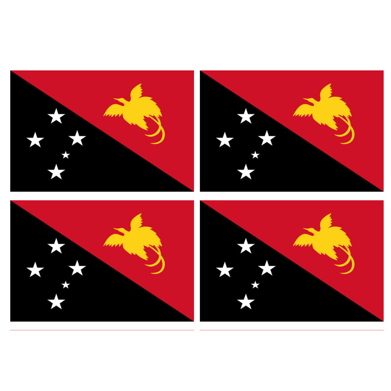 Drapeau Papouasie-Nouvelle-Guinée (4 stickers 9.5x6.3cm) - Sticker/au