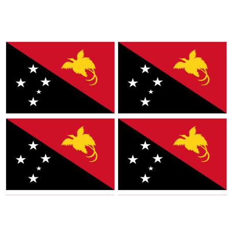 Drapeau Papouasie-Nouvelle-Guinée (4 stickers 9.5x6.3cm) - Sticker/au