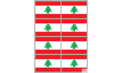 Drapeau Liban (8 fois 9,5x6,3cm) - Autocollant(sticker)