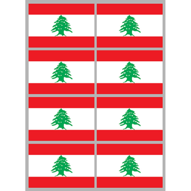 Drapeau Liban (8 fois 9,5x6,3cm) - Sticker/autocollant
