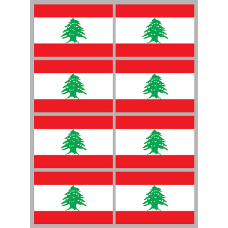 Drapeau Liban (8 fois 9,5x6,3cm) - Sticker/autocollant