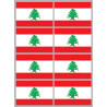 Drapeau Liban (8 fois 9,5x6,3cm) - Sticker/autocollant