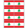 Drapeau Liban (8 fois 9,5x6,3cm) - Autocollant(sticker)