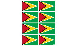 Drapeau Guyana - (8 stickers 9.5x6.3cm) - Autocollant(sticker)