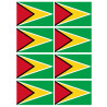 Drapeau Guyana - (8 stickers 9.5x6.3cm) - Sticker/autocollant