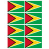 Drapeau Guyana - (8 stickers 9.5x6.3cm) - Autocollant(sticker)