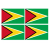 Drapeau Guyana - (4 stickers 9.5x6.3cm) - Sticker/autocollant