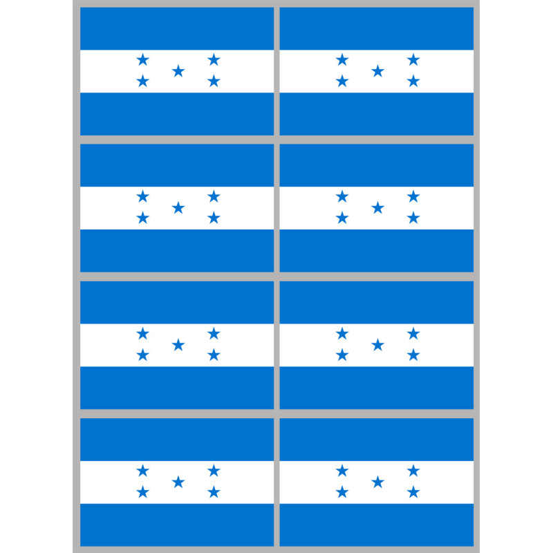 Drapeau Honduras - (8 stickers 9.5x6.3cm) - Sticker/autocollant