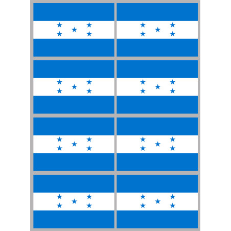 Drapeau Honduras - (8 stickers 9.5x6.3cm) - Sticker/autocollant