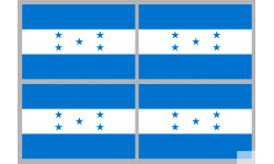 Drapeau Honduras - (4 stickers 9.5x6.3cm) - Autocollant(sticker)