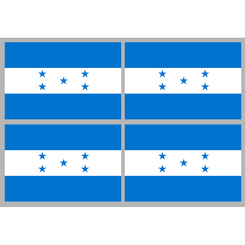 Drapeau Honduras - (4 stickers 9.5x6.3cm) - Sticker/autocollant