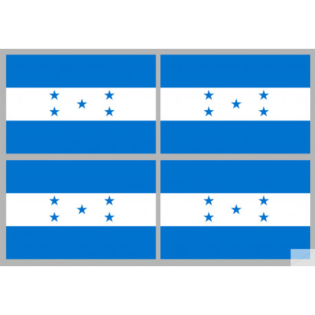 Drapeau Honduras - (4 stickers 9.5x6.3cm) - Autocollant(sticker)