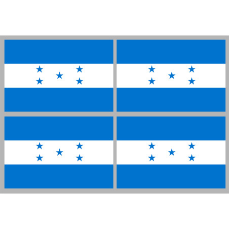 Drapeau Honduras - (4 stickers 9.5x6.3cm) - Sticker/autocollant