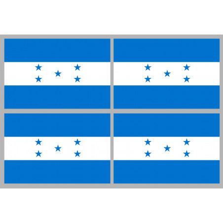 Drapeau Honduras - (4 stickers 9.5x6.3cm) - Autocollant(sticker)