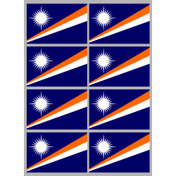Drapeau îles Marshall - (8 stickers 9.5x6.3cm) - Sticker/autocollant