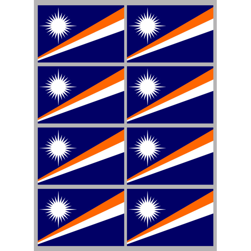 Drapeau îles Marshall - (8 stickers 9.5x6.3cm) - Sticker/autocollant