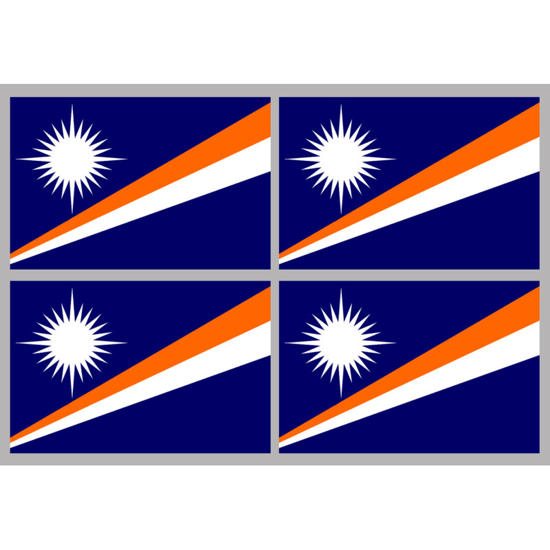 Drapeau îles Marshall - (4 stickers 9.5x6.3cm) - Sticker/autocollant