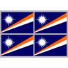 Drapeau îles Marshall - (4 stickers 9.5x6.3cm) - Sticker/autocollant