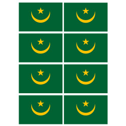 Drapeau Mauritanie (8 fois 9.5x6.3cm) - Sticker/autocollant