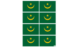 Drapeau Mauritanie (8 fois 9.5x6.3cm) - Autocollant(sticker)