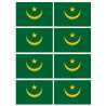 Drapeau Mauritanie (8 fois 9.5x6.3cm) - Autocollant(sticker)