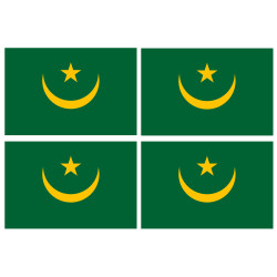 Drapeau Mauritanie (4 fois 9.5x6.3cm) - Sticker/autocollant