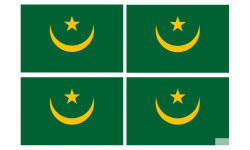 Drapeau Mauritanie (4 fois 9.5x6.3cm) - Autocollant(sticker)