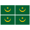 Drapeau Mauritanie (4 fois 9.5x6.3cm) - Sticker/autocollant