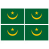 Drapeau Mauritanie (4 fois 9.5x6.3cm) - Autocollant(sticker)