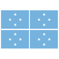 Drapeau Micronésie (4 fois 9.5x6.3cm) - Sticker/autocollant