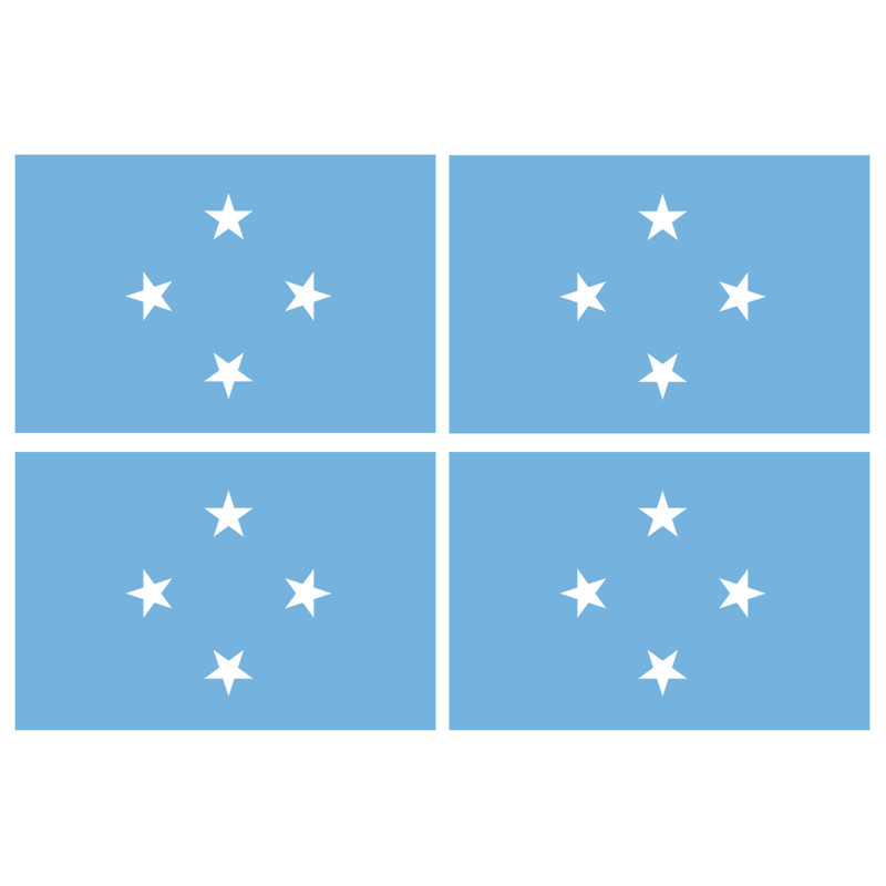 Drapeau Micronésie (4 fois 9.5x6.3cm) - Sticker/autocollant