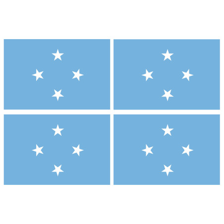 Drapeau Micronésie (4 fois 9.5x6.3cm) - Sticker/autocollant