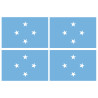 Drapeau Micronésie (4 fois 9.5x6.3cm) - Sticker/autocollant