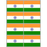 Drapeau Inde (8 fois 9.5x6.3cm) - Sticker/autocollant