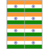 Drapeau Inde (8 fois 9.5x6.3cm) - Autocollant(sticker)