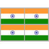 Drapeau Inde (4 fois 9.5x6.3cm) - Sticker/autocollant
