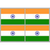 Drapeau Inde (4 fois 9.5x6.3cm) - Autocollant(sticker)