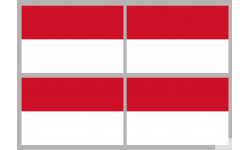 Drapeau Indonésie (4 fois 9.5x6.3cm) - Autocollant(sticker)