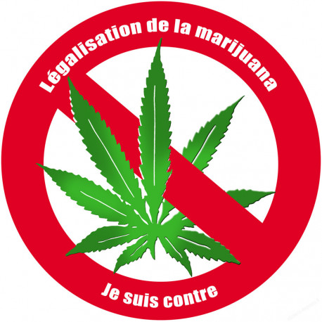 Contre la légalisation de la marijuana (20x20cm) - Autocollant(sticker)