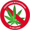 Contre la légalisation de la marijuana (20x20cm) - Sticker/autocollan