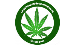 Pour la légalisation de la marijuana (15x15cm) - Autocollant(sticker)