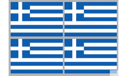 Drapeau Grèce (4 stickers 9.5x6.3cm) - Autocollant(sticker)