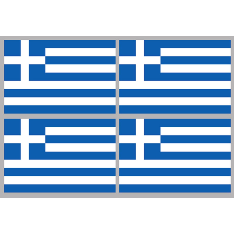 Drapeau Grèce (4 stickers 9.5x6.3cm) - Sticker/autocollant