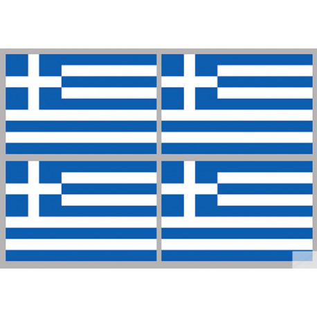 Drapeau Grèce (4 stickers 9.5x6.3cm) - Autocollant(sticker)