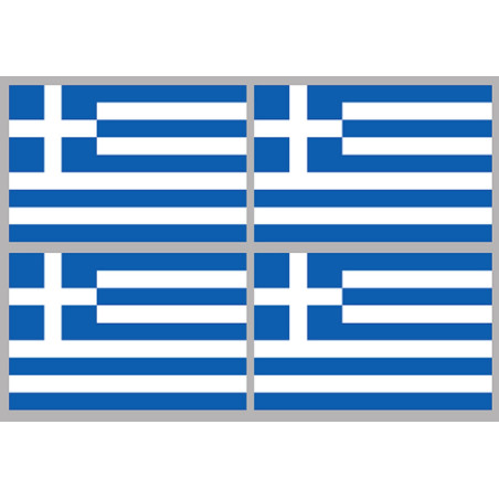 Drapeau Grèce (4 stickers 9.5x6.3cm) - Sticker/autocollant